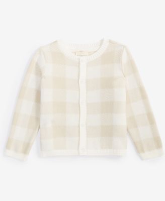 First Impressions - Baby Cotton Check Cardigan