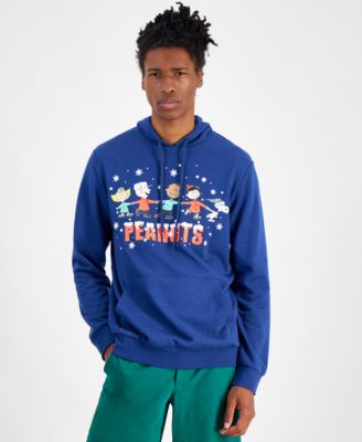 Hybrid - Men's Peanuts Holiday Skating Regular-Fit Printed Fleece Hoodie