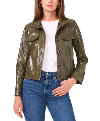 Vince Camuto - Women's Stand-Collar Faux-Leather Jacket