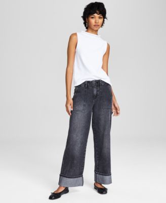 And Now This - Women's Slouchy Wide-Leg Utility Jeans