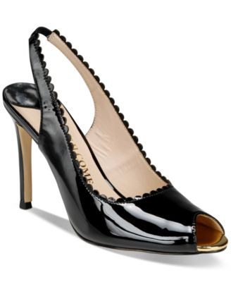 THINGS II COME - Women's Laura Luxurious Scallop Peep Toe Slingback Pumps