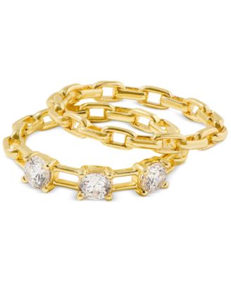 Kendra Scott - Gold-Tone 2-Pc. Set Crystal Openwork Stack Rings