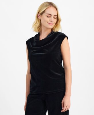 AK Anne Klein - Petite Sleeveless Cowlneck Shell Top