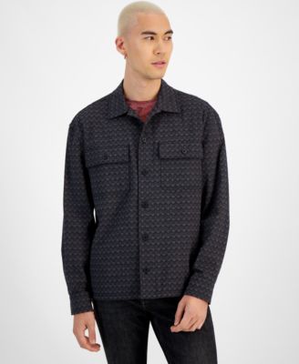 Sun + Stone - Men's Theo Jacquard Overshirt, Created for Macy's