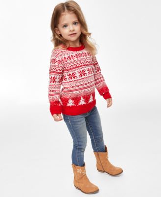 Holiday Lane - Toddler Girls  Fair Isle Sweater