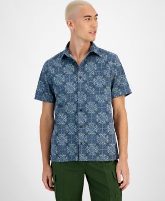 Sun + Stone - Men's Gabriel Printed Short-Sleeve Shirt, Created for Macy's