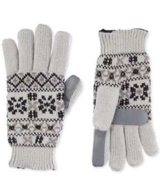 Isotoner Signature - Nordic Fair Isle Water Repellent Touchscreen Knit Gloves