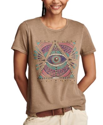 Lucky Brand - Women's Cotton Geo Celestial Studded Classic T-Shirt