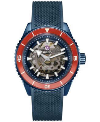 Rado - Men's Swiss Automatic Captain Cook Navy Blue High-Tech Ceramic Bracelet Watch 43mm
