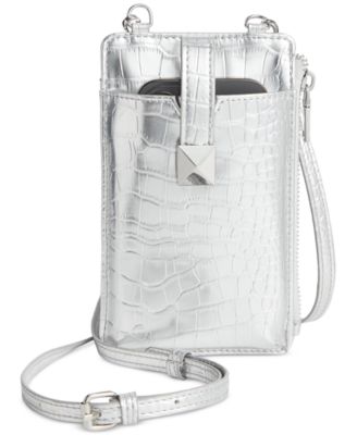 I.N.C. International Concepts - Devvi Metallic Croc Mini Phone Crossbody