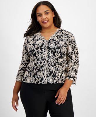 Alex Evenings - Plus Size Embroidered Top