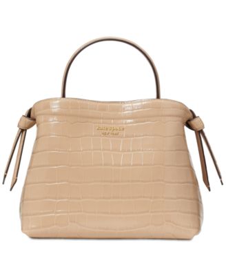 kate spade new york - Knott Croc Embossed Leather Top Handle Bag