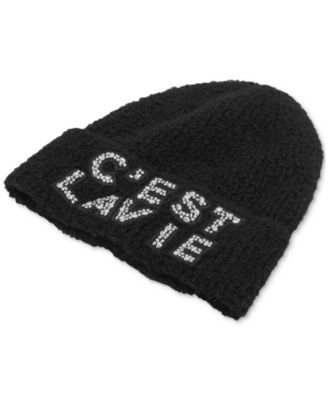 KARL LAGERFELD PARIS - Women's C'est La Vie Embroidered Beanie