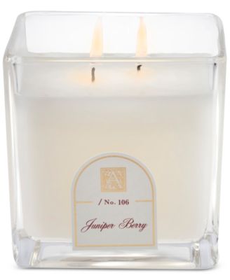 Aromatique - Juniper Berry Clear Cube Glass Candle, 12 oz.