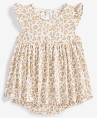 First Impressions - Baby Girls Animal-Print Skirted Sunsuit