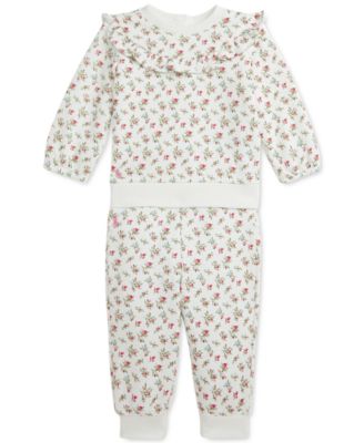 Polo Ralph Lauren - Baby Ruffled Floral Sweatshirt & Pants Set