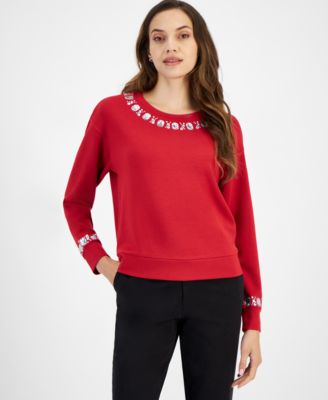 Tommy Hilfiger - Women's Rhinestone-Embellished Sweatshirt