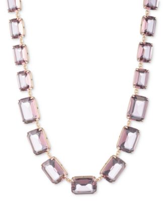 Lauren Ralph Lauren - Gold-Tone Color Rectangular Stone Collar Necklace, 16" + 3" extender
