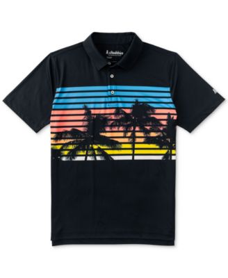 Chubbies - Men's The Twilight Palms Tailored-Fit Performance Striped & Palm Print Polo Shirt
