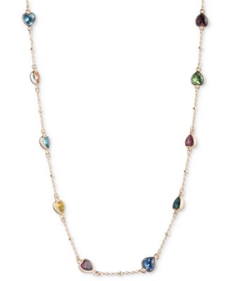 Emily in Paris - Gold-Tone Heart Stone Collar Necklace, 16" + 3" extender
