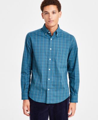 Nautica - Men's Wear To Work Classic-Fit Wrinkle-Resistant Plaid Button-Down Shirt