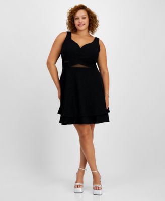 Emerald Sundae - Trendy Plus Size Sweetheart Layered Skater Dress