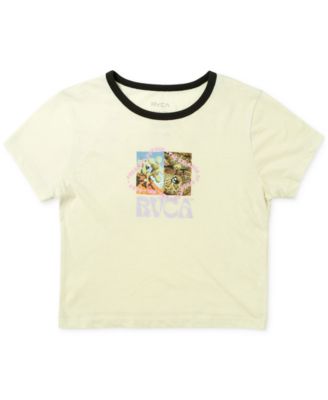 RVCA - Juniors' Dreamin' Cropped Cotton Graphic T-Shirt