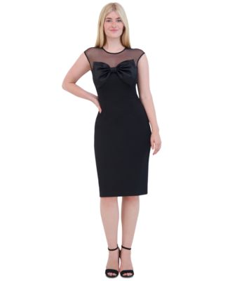 Eliza J - Women's Bow-Trim Illusion Sheath Dress
