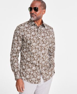 Club Room - Men's Floral Tyle Refined Woven Long-Sleeve Button-Down Shirt