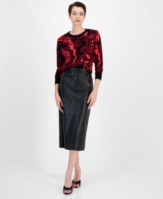 T Tahari - Women's Faux Leather Pencil Skirt