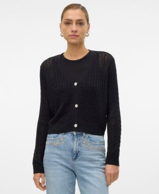 Vero Moda - Women's Tara Button-Up Cable-Knit Cardigan Sweater