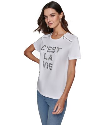 KARL LAGERFELD PARIS - Women's C'est La Vie Embellished Sweater