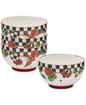 MacKenzie-Childs - Deck the Halls Breakfast Bowls, Set of 4