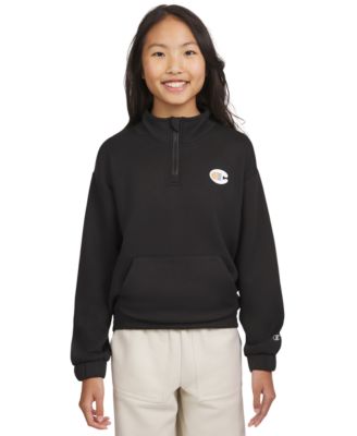 Champion - Big Girls Quarter-Zip Logo Sweatshirt