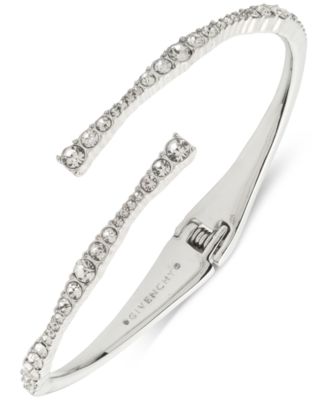 Givenchy - Mixed Stone Pav&eacute; Bypass Cuff Hinge Bracelet