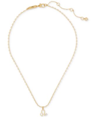 kate spade new york - Gold-Tone Pav&eacute; Heart Leo Mini Pendant Necklace, 16" + 3" extender
