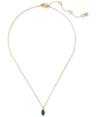 kate spade new york - Gold-Tone Signature Solitaire Pendant Necklace, 16" + 3" extender