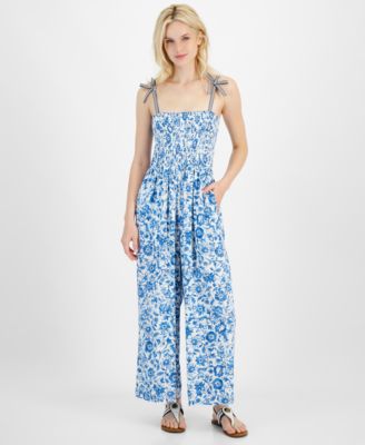 Tommy Hilfiger - Women's Smocked Wide-Leg Jumpsuit