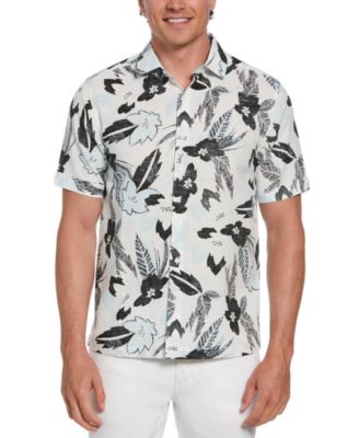 Cubavera - Men's Short Sleeve Button-Front Abstract Floral Print Shirt