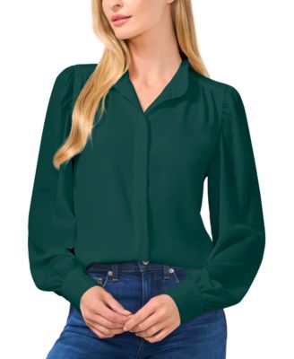 CeCe - Women's Stand-Collar Long-Sleeve Blouse