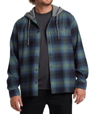 Billabong - Men's Baja Long Sleeve Plaid Flannel Button-Front Hoodie