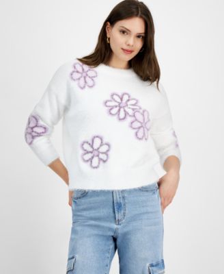 Hooked Up by IOT - Juniors' Eyelash Crewneck Sweater