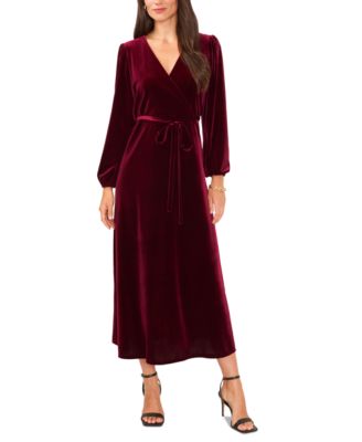MSK - Petite Metallic Faux-Wrap Dress