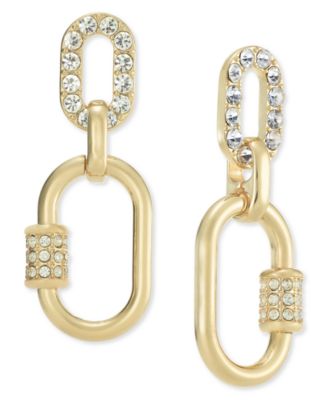 I.N.C. International Concepts - Pav&eacute; Chain Link Double Drop Earrings, Created for Macy's