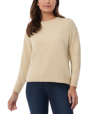 Jones New York - Petite Diagonal Knit Crewneck Sweater