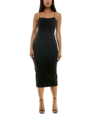 Crystal Doll - Juniors' Straight-Neck Sleeveless Midi Dress