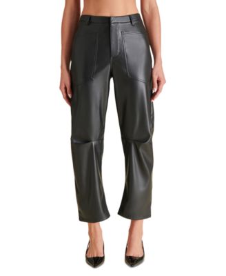 Steve Madden - Women's Haniel Faux-Leather Barrel Pants