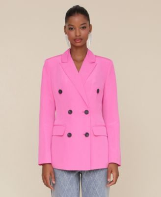 Avec Les Filles - Women's Shaped Double-Breasted Blazer