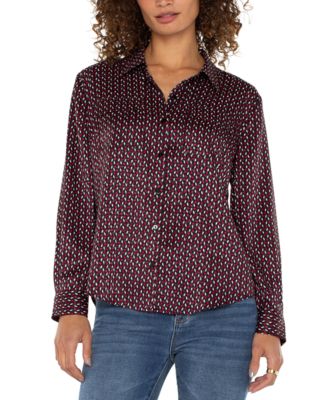 Liverpool Los Angeles - Women's Printed Flap-Pocket Blouse