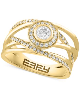 EFFY Collection - Diamond Halo Crossover Statement Ring (1/2 ct. t.w.) in 14k Gold